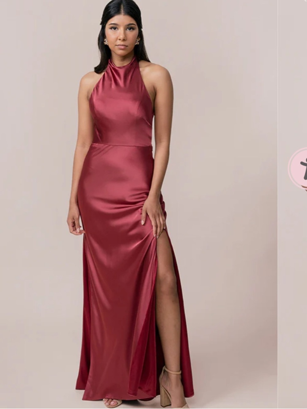 Revelry bridesmaid black Veronica Satin Dress 2